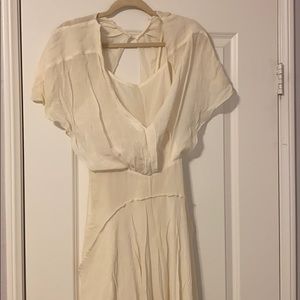 Maje Cream Asymmetric Dress Sz 38